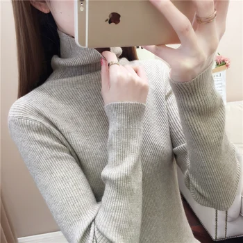 

15459 new style pile neck solid color Pullover bottoming shirt 40