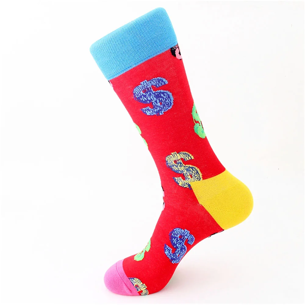 Monty Bojangles happy socks забавные носки компрессионные носки мужские носки хлопковые носки зимние носки sokken pop носки Длинные носки - Цвет: Красный