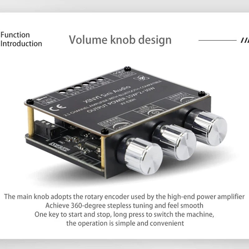 2.1 채널 2*15W+30W Bluetooth 전력 서브우퍼 증폭기 보드 HiFi 클래스 D 홈 시어터 오디오 스테레오 이퀄라이저 AUX 앰프