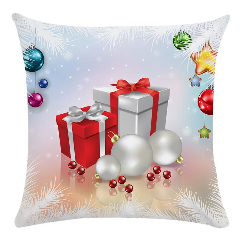 Серия Merry Christmas наволочка с Санта Клаусом, льняная наволочка, Новогодние рождественские украшения для подарков для дома, автомобиля, офиса, подушка - Цвет: 19