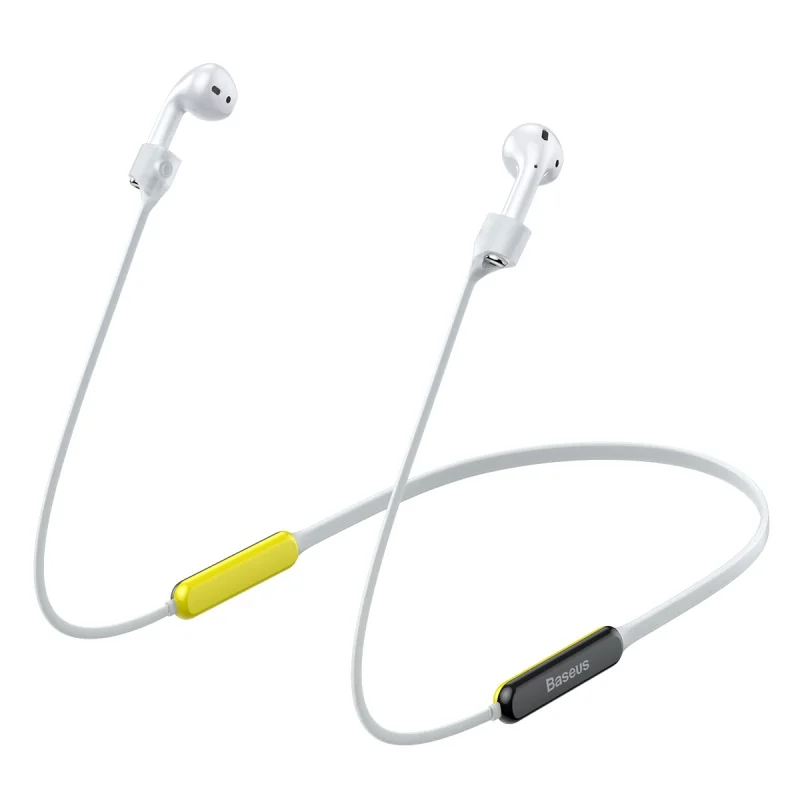 Baseus магнитный ремешок для наушников для Apple Airpods Airpod Earpod кабель шнур силиконовый анти-потеря петля веревка для Air Pods - Цвет: grey yellow