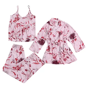 

2020 The New пижама Satin Silk Pajamas Women fashion Home Nightdress Lingerie Robes Underwear Sleepwear Sexy пижама для женщин