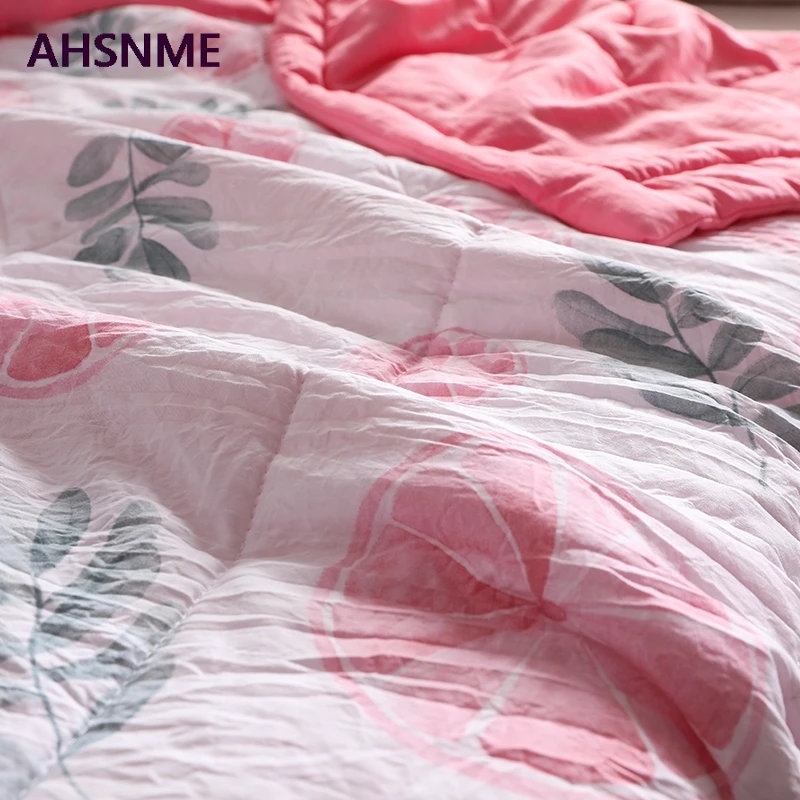 AHSNME 150x200/200x230 см летнее стеганое одеяло из полиэфира, помытое Хлопковое одеяло, специальное изделие из морщин, очень мягкое, летнее, Осеннее