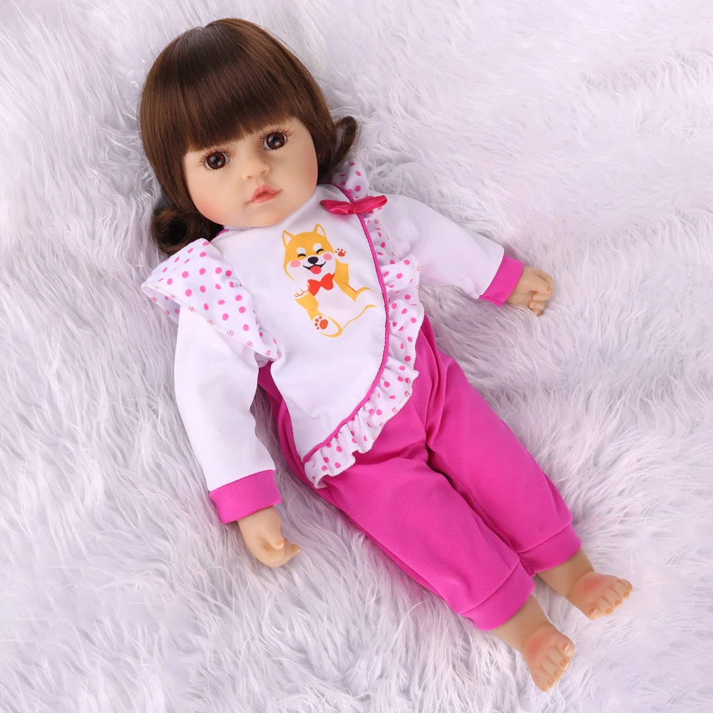 48cm mini bebes reborn dolls ver soft Silicone Vinyl Reborn Doll Baby & Toddler Toys For Children's Day Easter doll gift