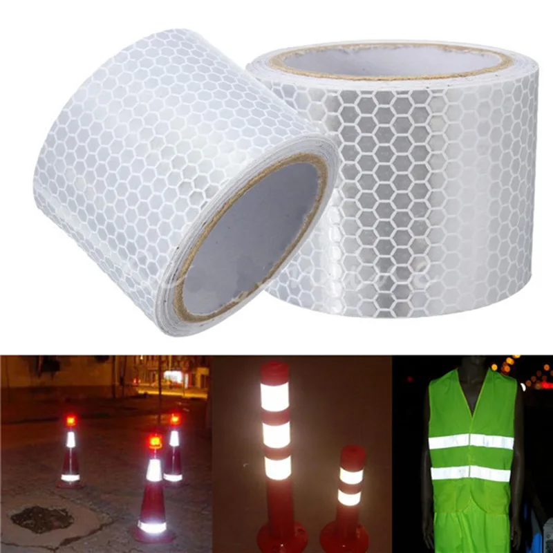 5cm*100cm Car Reflective Tape Safety Warning Car Decoration Sticker Reflector Protective Tape Strip Film Auto Motorcycle Sticker