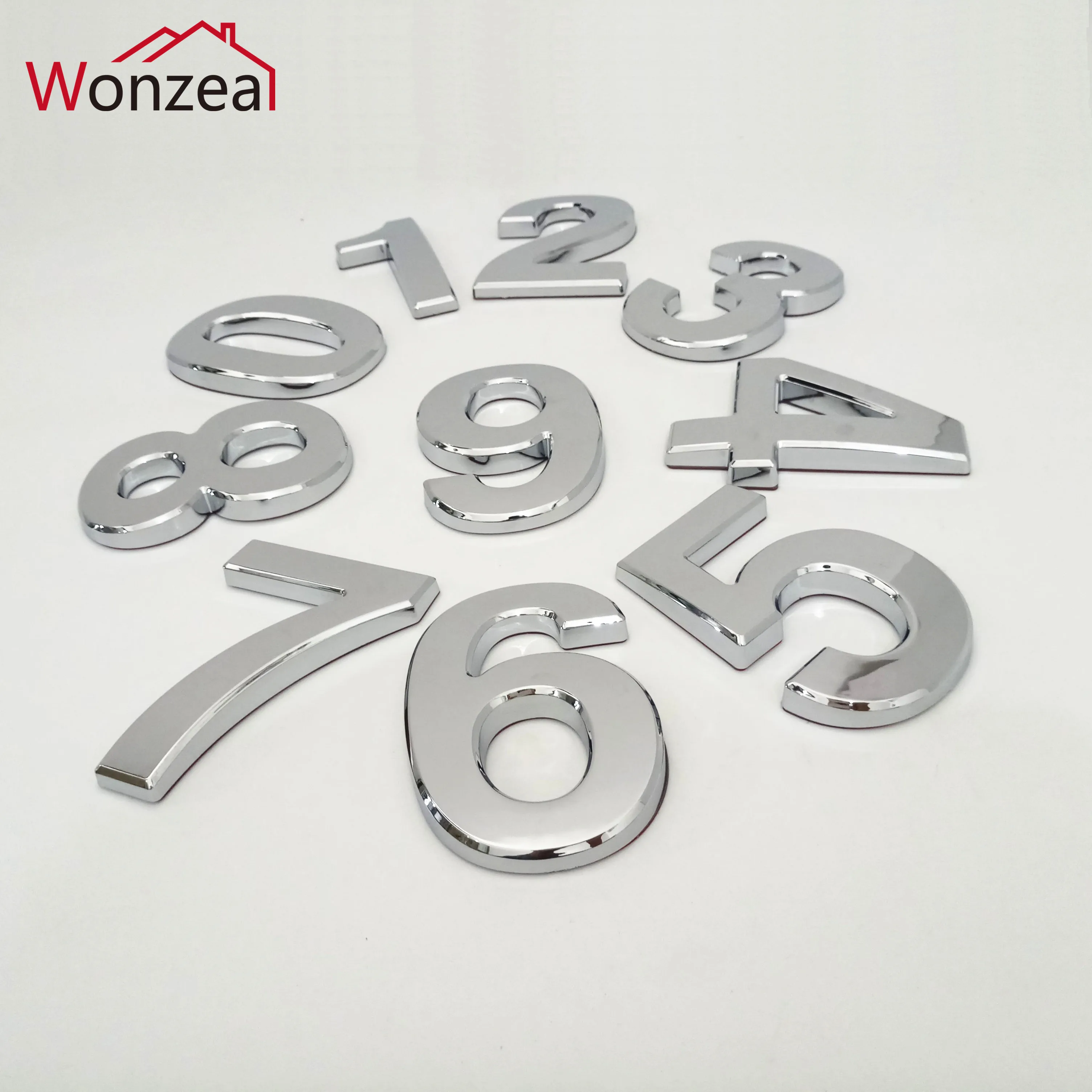 House Number Signs 0123456789 Door Number Modern Plaque House Number Hotel Door Address Digits Sticker Plate Sign ABS Plastic