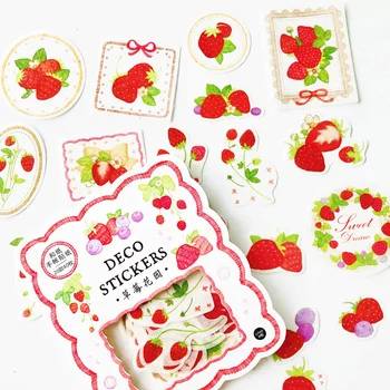 

40PCS /Bag Summer Style Strawberry Fairy Paper Adhesive Label Stickers Hand Account Decoration Stickers