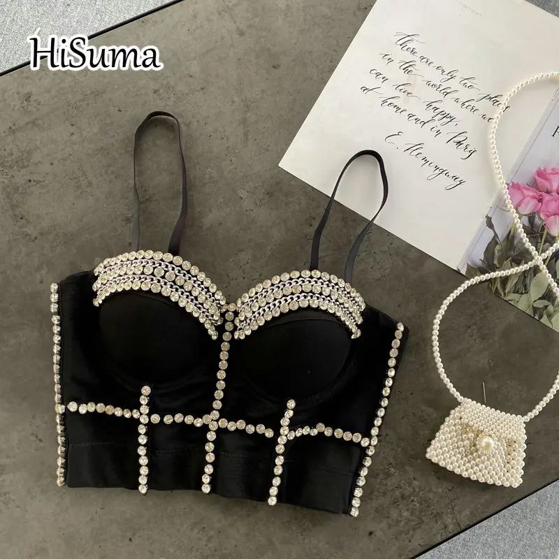 

2021 summer new women's Retro rhinestones Chain Tube top bra one piece belt pad wireless Costumes Corset tops female underwear