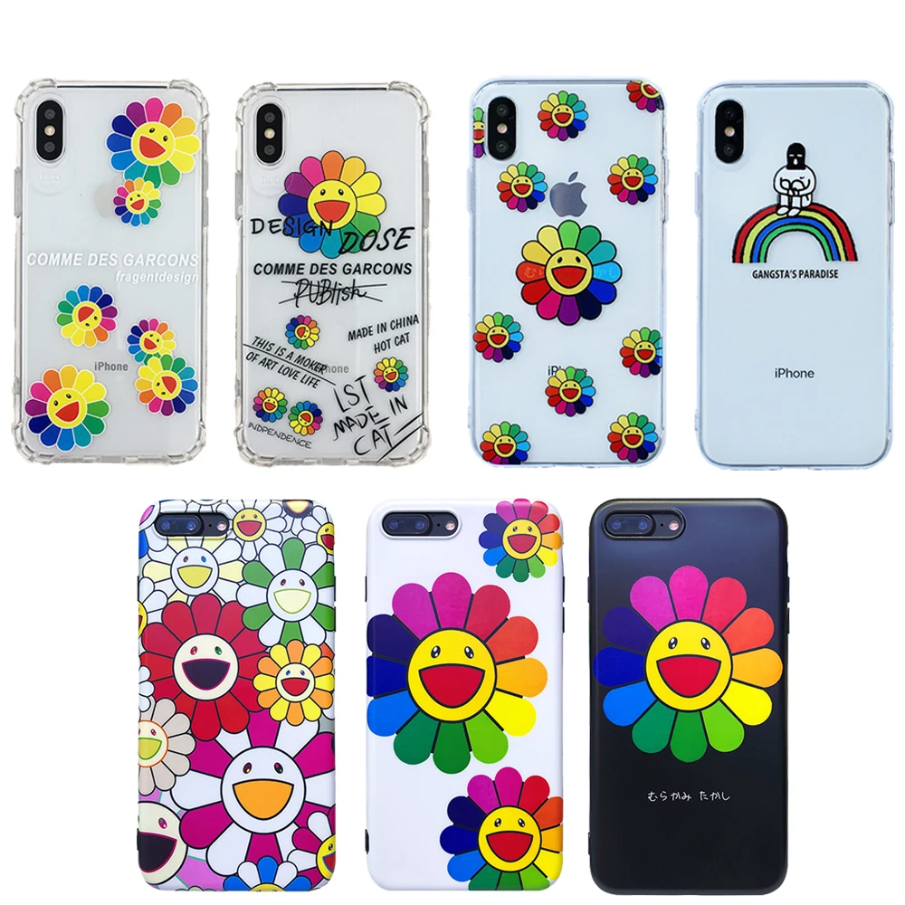 Мураками Такаши Подсолнух мультфильм чехол для телефона мягкий ТПУ iPhone 11 Pro Max 6 6s 7