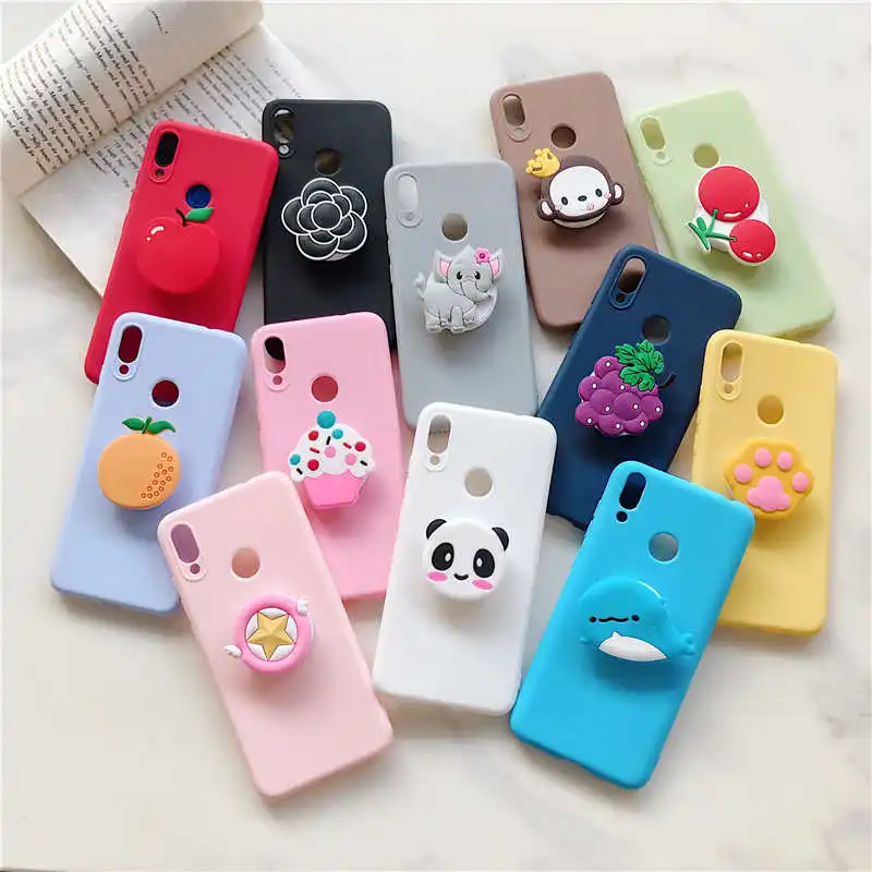 

3D Cute Fruit Bracket Soft Case For Vivo y7s y12 y17 y19 y55 y66 y67 y75 y79 y85 y91 y97 v15 v17 Pro v11i s5 z5x x27 Pro cover