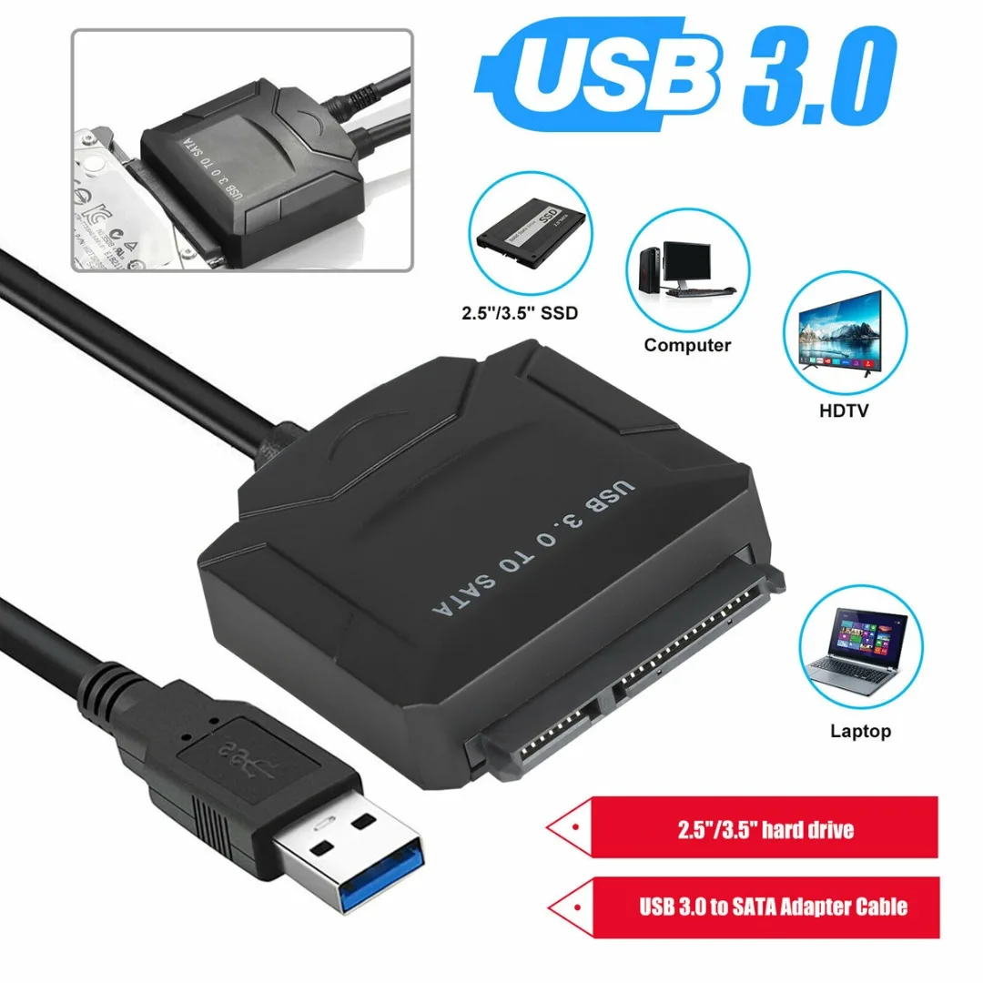 Usb 3 0 To Sata Hard Drive Adapter Converter Cable For 2 5 Inch 3 5 Inch Ssd Hdd Usb 3 0 To Sata Converter Cable High Speed Aliexpress