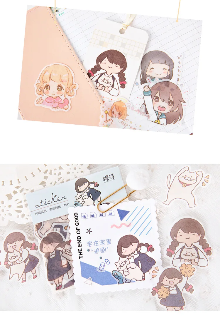 20 компл./лот Kawaii канцелярские наклейки s 1908 девушка серии декоративные мобильные стикеры s Скрапбукинг DIY ремесло стикер