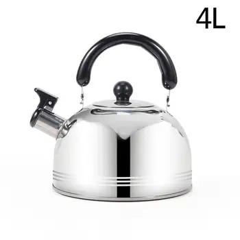 

2/3/4L Stainless Steel Kettle Durable Rust-proof Whistle Pot Teapot Flat Bottom Induction Cooker Gas Stove Kettle Kitchen Tool