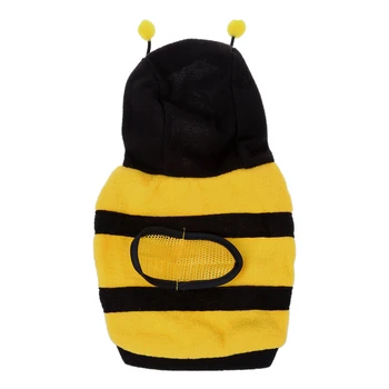 

NEW-Warm Plush Bee Type Hoodie Pet Dog Cat Puppy Coat Sweater Outerwear Size S