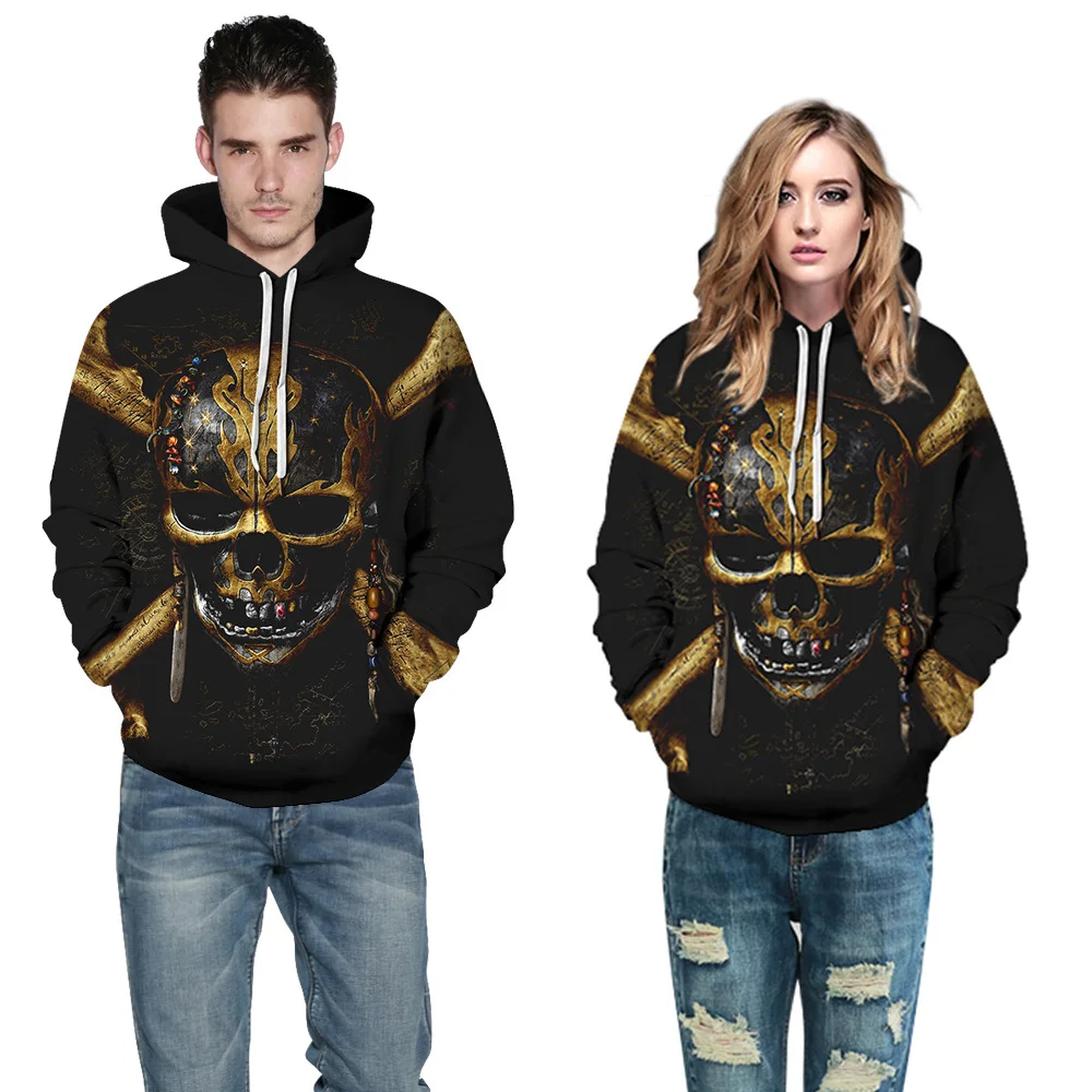 

Halloween Shantou 3D Digital Printing Hooded Loose Sweatshirts 3XL Autumn Winter Long Sleeve Pocket Pullover Hoodie Couple Suit