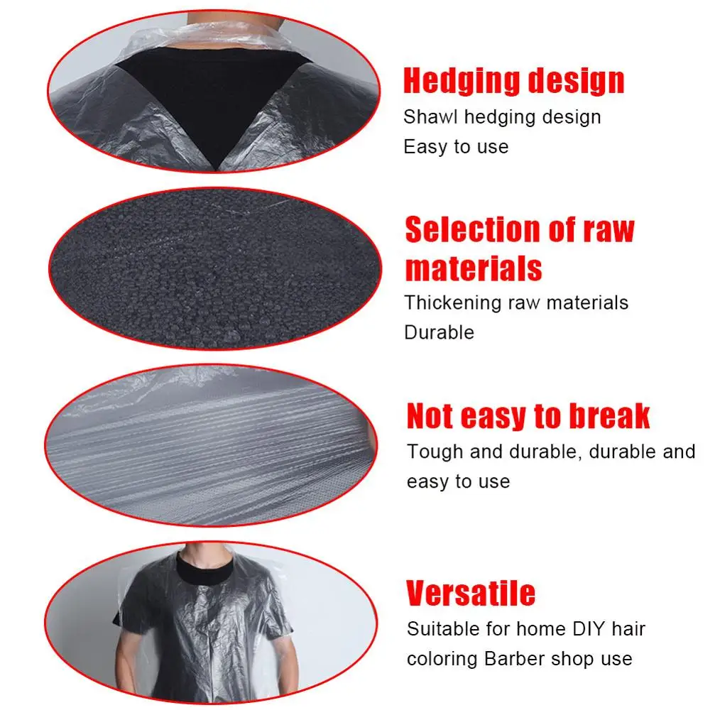 100 Pieces Disposable Long Barber Wai Cloth Perm Hair Salon Haircut Wai Hairdressing Cape Shawl Pe Apron 4