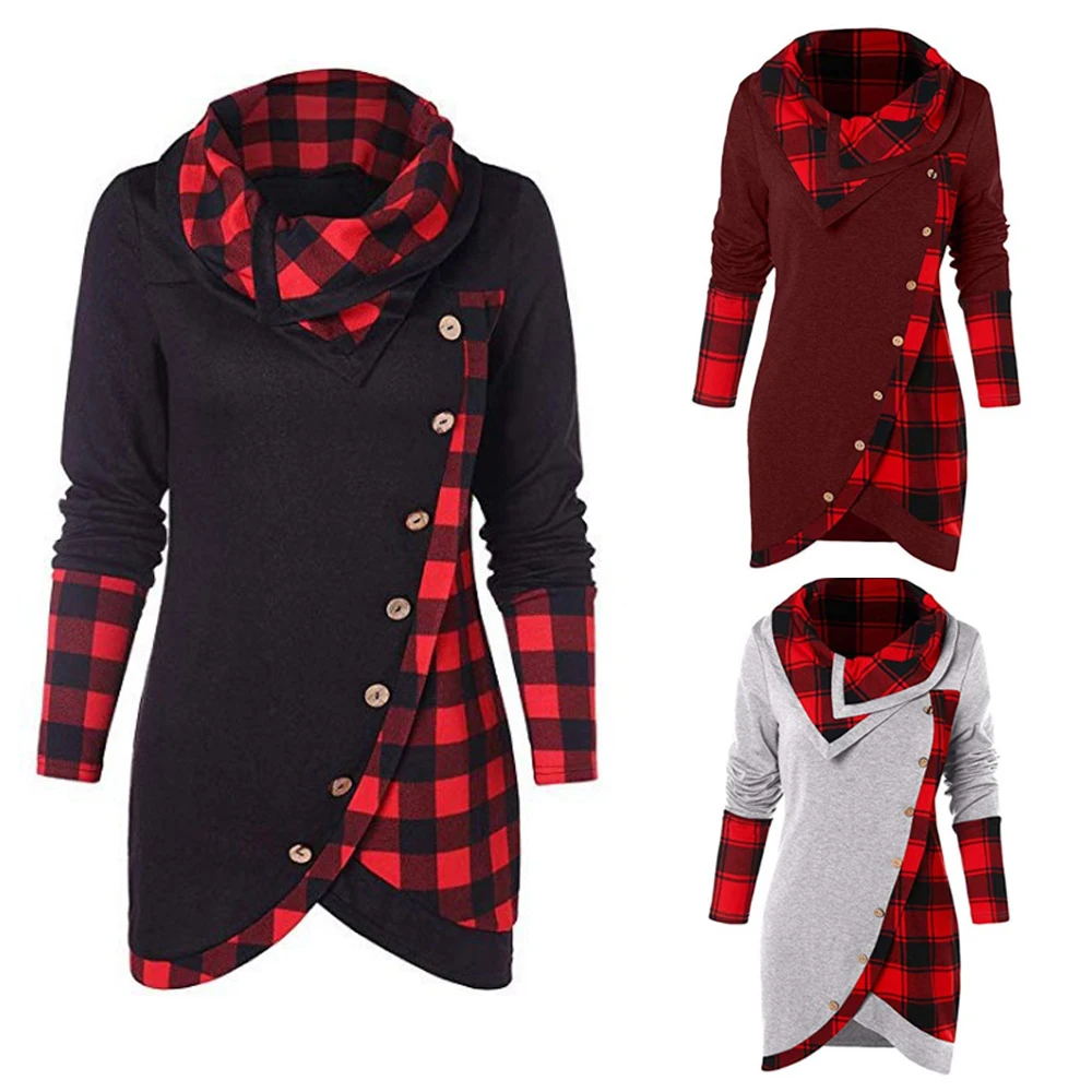 Wipalo S-4XL, Женская толстовка с длинным рукавом и пуговицами, винтажная туника, длинные осенние пуловеры, толстовка размера плюс