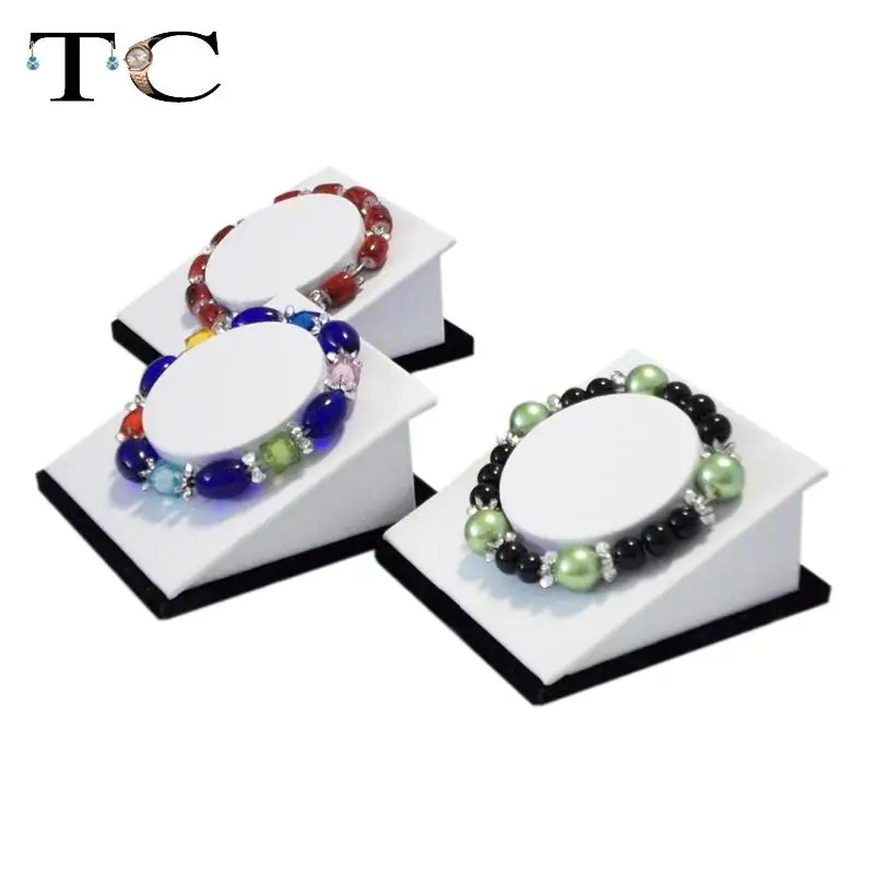 

Bracelet Display Jewelry Display Stand 3pcs/lot Chain Tower Kit Bangle Anklet Wooden Cardboard ith White faux Leather