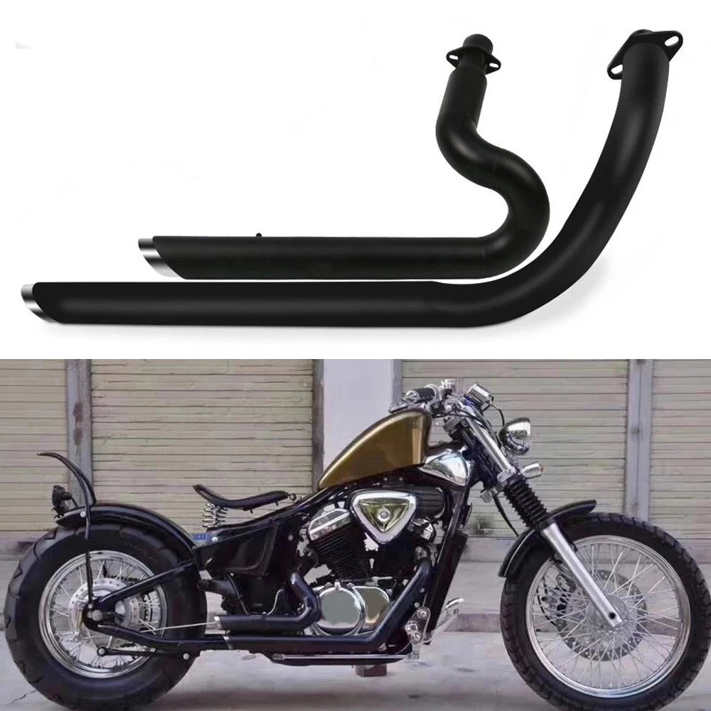 

Motorcycle Exhaust Pipe With Muffler Removable Silencer For Honda Steed Shadow 400 600 VLX400 VLX600 VT400 C VT600C VT600