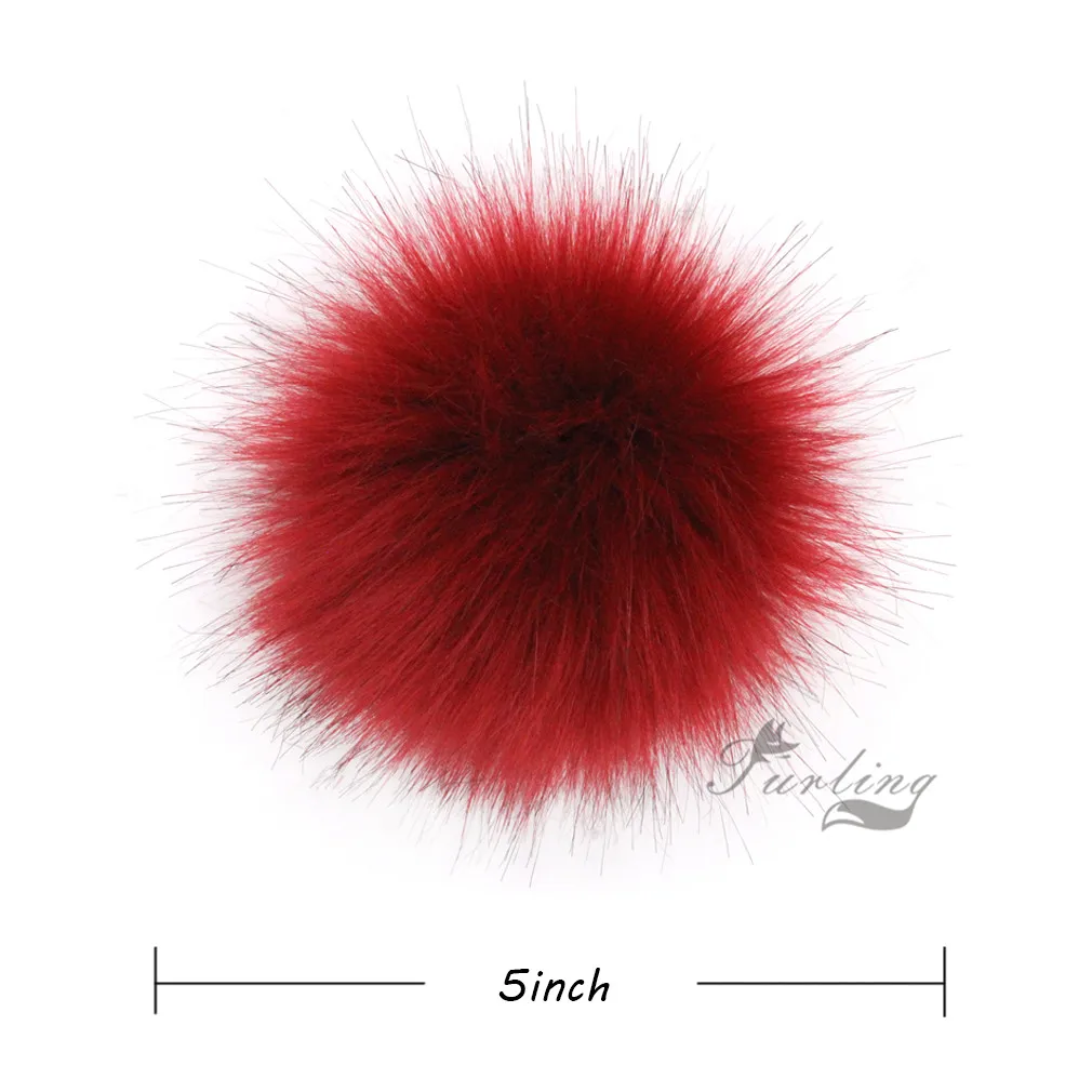 Furling Set of 12pcs High-density 13CM -5INCH Faux Fox Fur Pompoms Ball for Hat Gift for Knitter Yarn Accessories