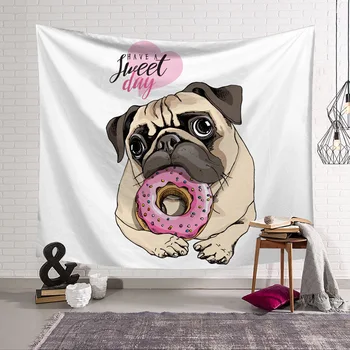 

3D Cute Sand Dog Animal Pattern Tapestry Printing Tapestrying Wall Hanging Sleeping Mat Mural Beach Mat Tapestry for Bedroom