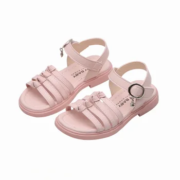 

Free Shipping 2020 Fashion Summer Leather Knot Girls Childrens Soft Bottom Simple Small Kids Princess Shoes 1 2 3 4 5 6 Years