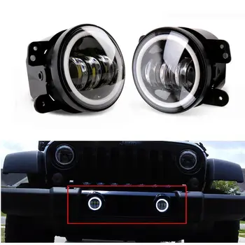 

For Jeep Wrangler Dodge Chrysler Cherokee 2PCS 4 Inch 30W Round LED Passing Fog Lights LED Driving Lamp with Turn Signal and DRL