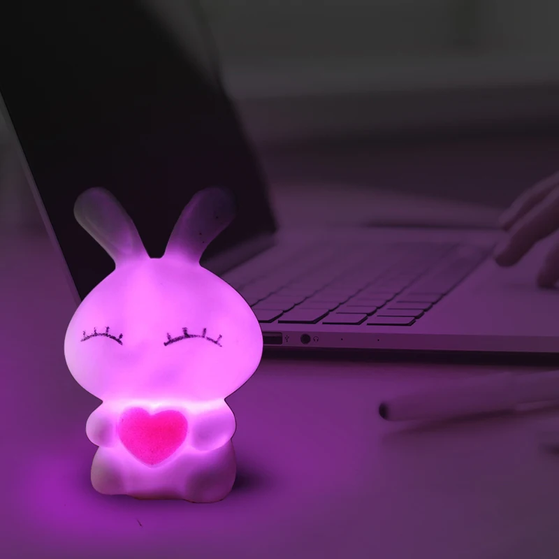Hoomall мультфильм кролик светодиодный ночной Светильник для Детский подарок Цвет Пеленальный ночной Светильник домашний Спальня Свадебная вечеринка украшения 1 шт