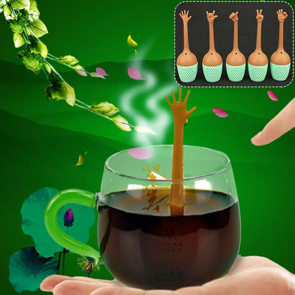 Filte жест ручной сигнала формы силиконовые в форме бабочки Чай Infuser Чай фильтр Кухня инструменты