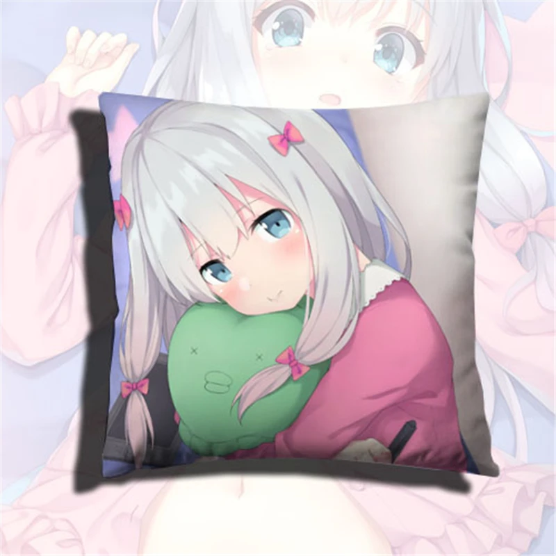 R Новая двухсторонняя подушка с рисунком из мультфильма Eromanga Sensei Izumi Sagiri, включает в себя наволочку и внутреннюю подушку унисекс, подарки - Цвет: R