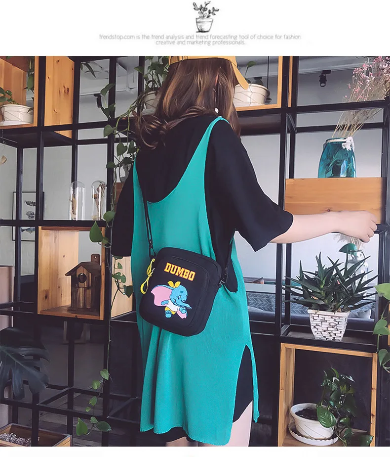 Disney Dumbo Холст мультфильм леди сумка женская модная сумочка подарок косметичка кошелек сумка для покупок