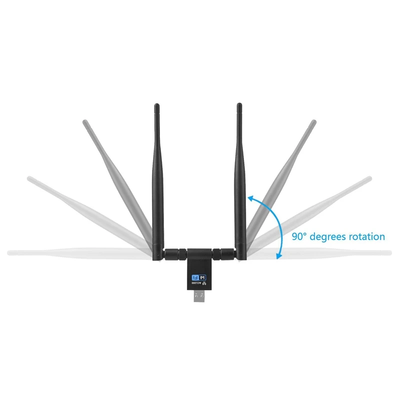 USB WiFi адаптер беспроводной сетевой адаптер AC1200Mbps Двухдиапазонная беспроводная сетевая карта USB3.0 беспроводной приемник