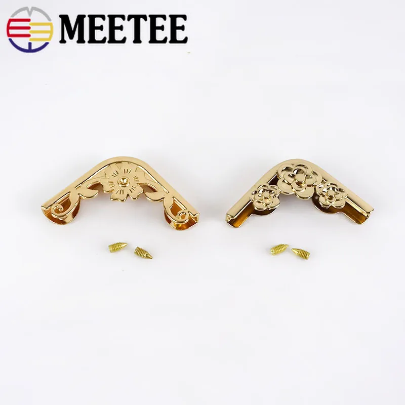 Meetee 4/10 шт. 35X46 мм Сумка угловойой протектор металлическими пряжками для книги фото уголок для обеденной карты клип крюк DIY фурнитура для чемоданов аксессуар