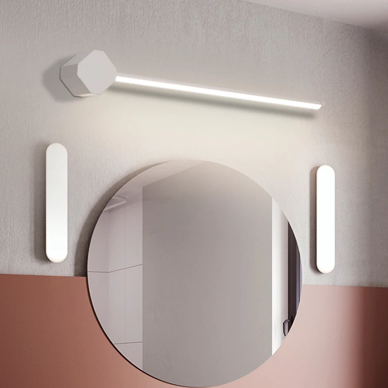 Новое поступление, современные светодиодные зеркальные светильники для ванной комнаты L400/600/800 мм, черный или белый цвет, зеркальные светильники для ванной, 110 В, 220 В, зеркальные светильники