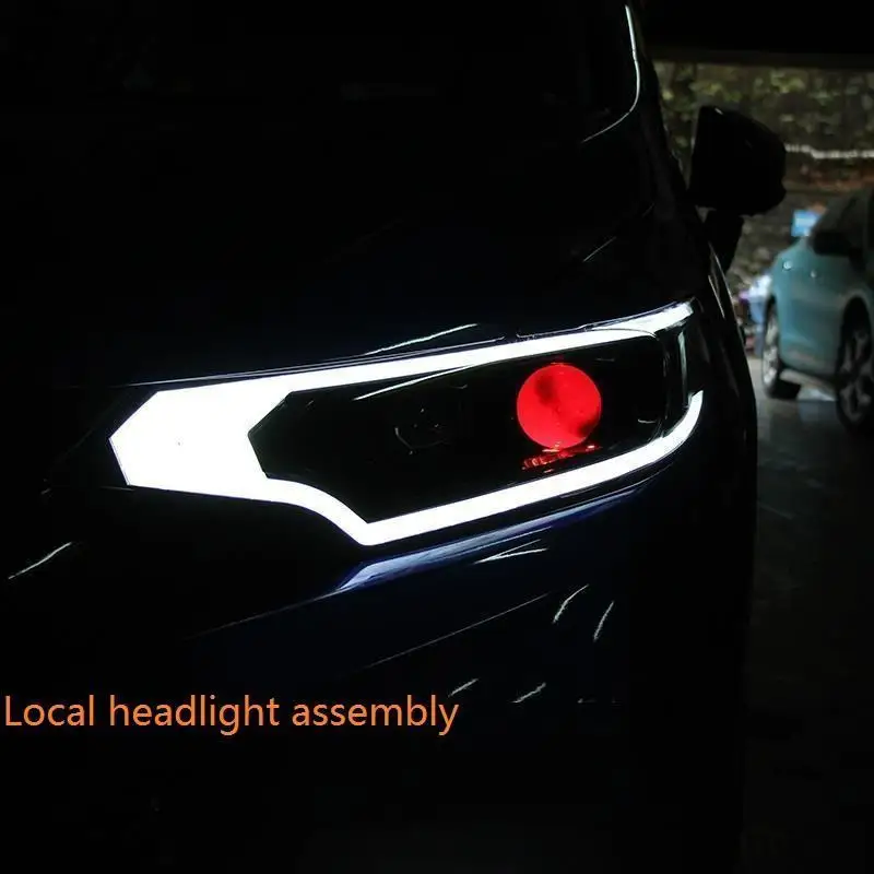 Лампа для укладки экстерьера Drl Cob Дневной светодиодный аксессуар для бега фары Задние Автомобильные фары в сборе 14 15 16 17 18 для Honda Fit - Цвет: MODEL S