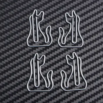 

30Pcs Creative File Clamps Adorable Paper Holder Adorable Cute Cat Shaped Paper Clip(Silver)