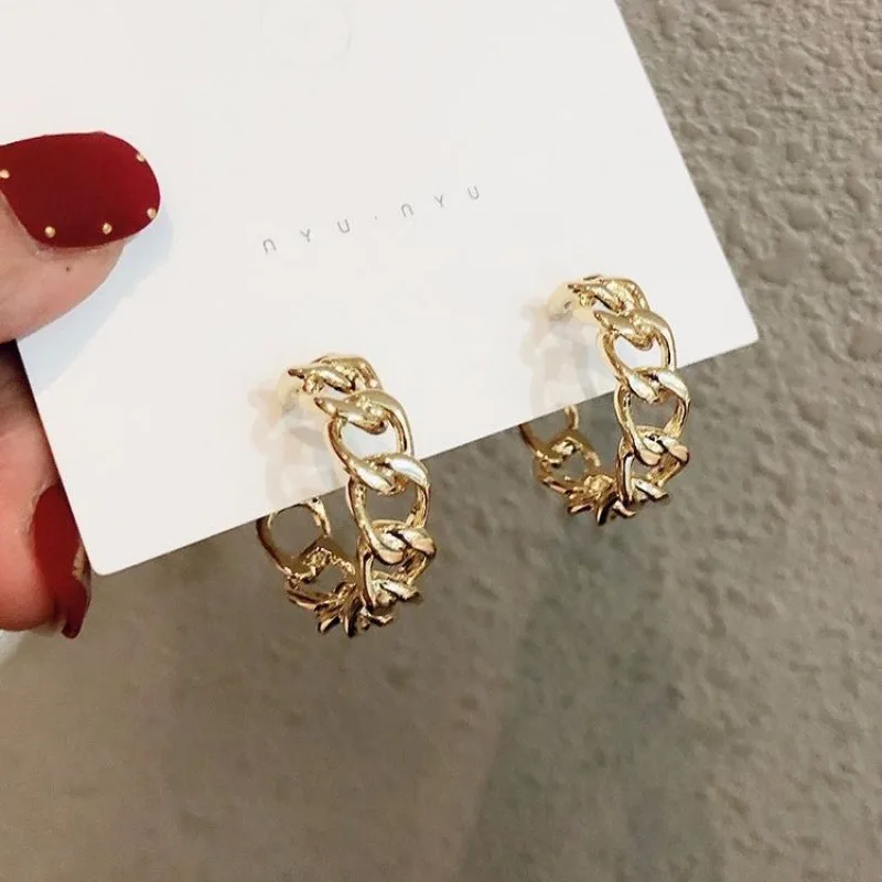 Minimalist Gold color earrings Metal Large Circle Geometric Round Big Earrings for Women Girl Wedding Party Jewelry wholesale - Image 2