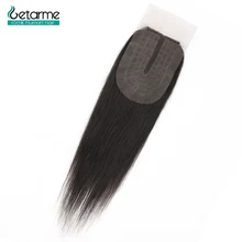 Человеческие волосы, бразильские прямые волосы, 2x4, на шнуровке, не-Реми, человеческие волосы, средняя часть, застежка с детскими волосами