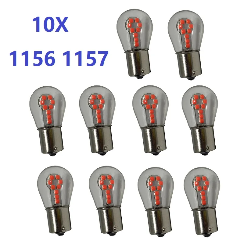 

10X LED Bulbs 1156 BA15S P21W Led 1157 BAY15D P21/5W Ampoule R5W R10W 18SMD 800LM Car Fog Lights DRL Turn Signal Lamp 12V White