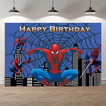 

Seekpro super heros movie happy Birthday party spider boy children Backdrops Photo studio Backgrounds for Photography photocall