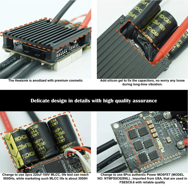 V4.20 мини Fsesc4.20 50A Esc с алюминиевым анодированным радиатором для электрического скейтборда радиоуправляемого автомобиля дрона E-Bike E-Scooter Robot