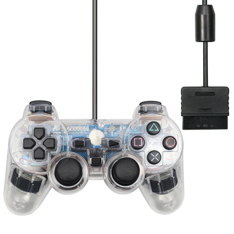 white Проводной геймпад для sony PS2 контроллер для Mando PS2/PS2 джойстик для playstation 2 Вибрационный Шок Джойстик проводной контроллер - Цвет: white