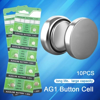 

10PCS AG1 Button Battery 364A CX60 LR621W SR60 SR60L Alkaline Coin Cell Button Batteries for Toys Calculator Laser Pointer 1.55V