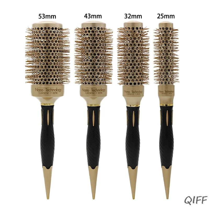 

Gold Hairless Ceramic Aluminum Roller Comb Hairdressing Hair Styling Tools Comb