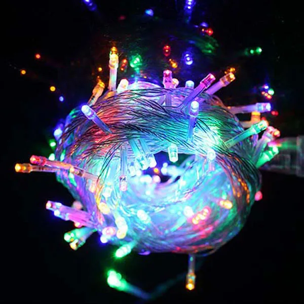 Multicolor Светодиодный гирлянда, Рождественская гирлянда, наружная гирлянда, 10 м, 20 м, 50 м, 100 м, водонепроницаемая Гирлянда для свадебной вечеринки, Праздничная елка, украшения 220 В - Испускаемый цвет: Multicolor