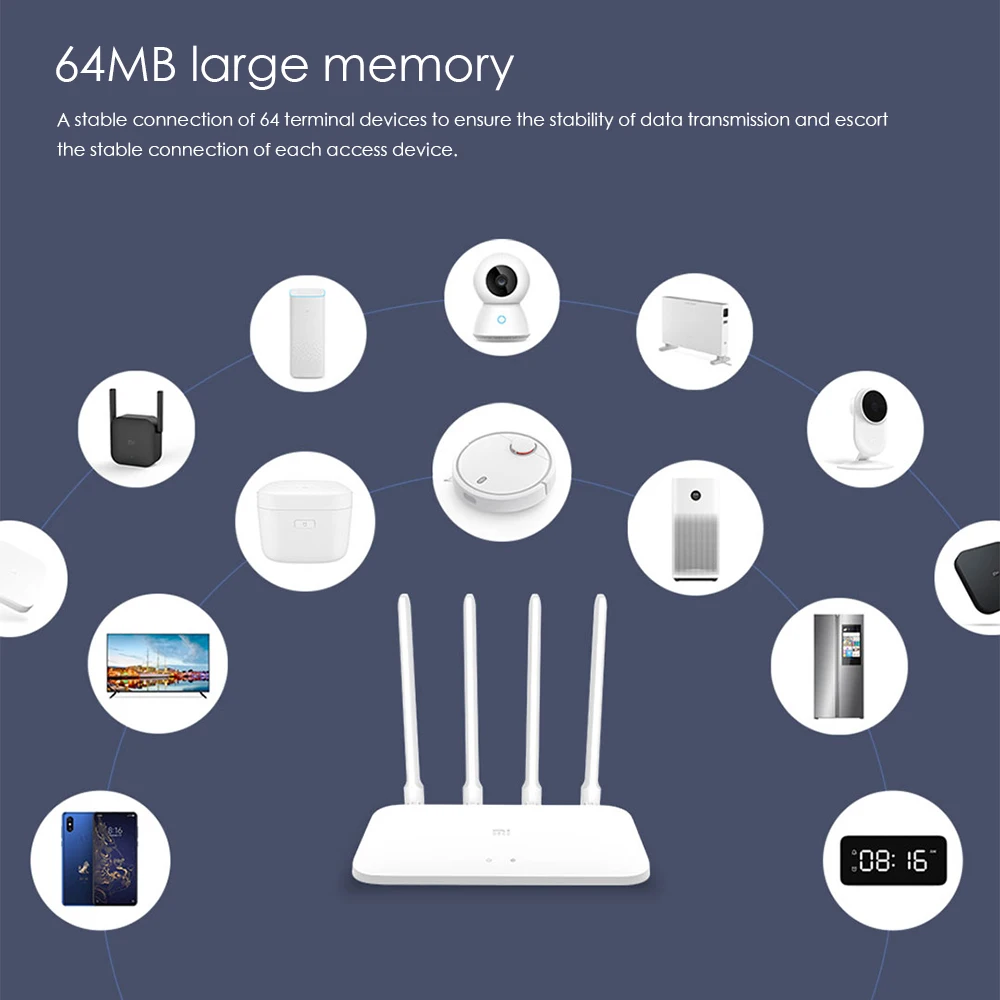 Xiaomi 4A WiFi роутер 2 4 ГГц 5 двухдиапазонный AC1200M смарт двойной радиатор 16 Мб rom + 64 cv6