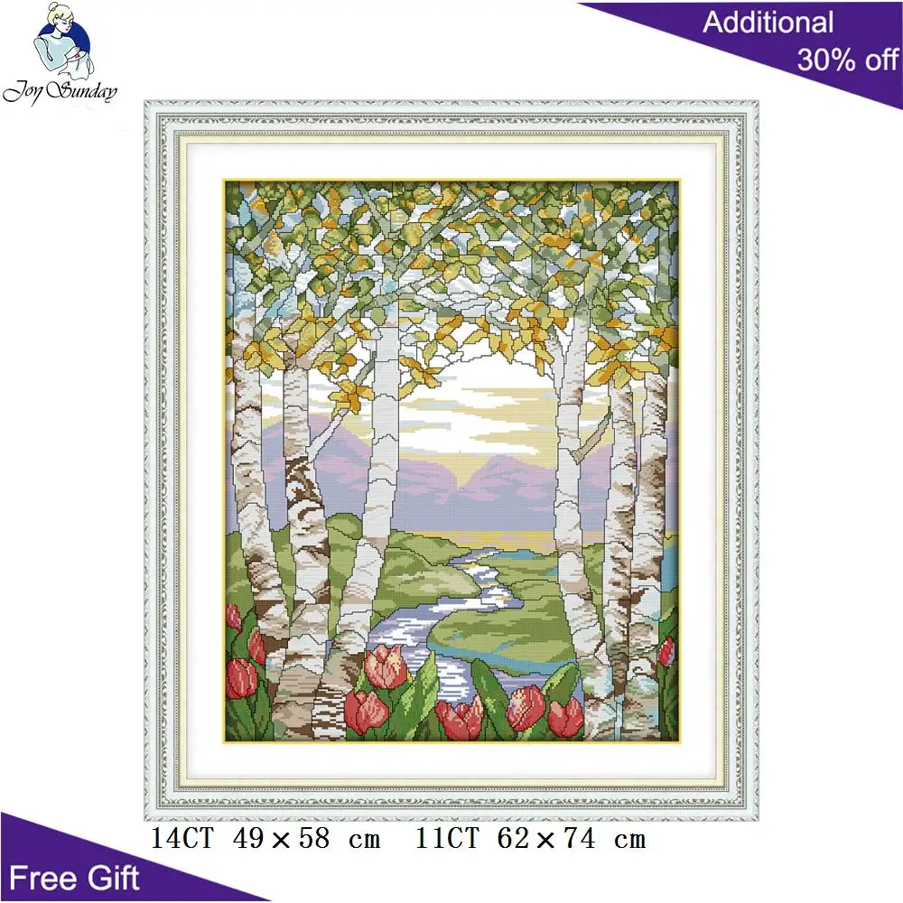 Joy Sunday летние птички домашний декор F812(2) 14CT 11CT счетные и штампованные птички в летнем рукоделии наборы крестиков