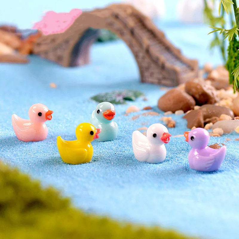 10 шт./пакет смолы мультфильм Мини Утки Lizun Slime поставки Полимерная глина Пластилин Подвески DIY крем клей грязь кулон ручной работы материалы