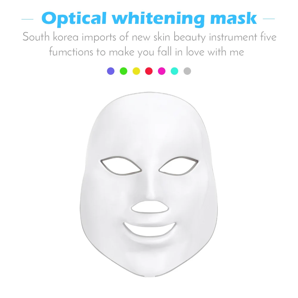 Beauty Photon LED Facial Mask Therapy 7 Colors Light Skin Care Rejuvenation Wrinkle Acne Removal Face Beauty Spa Face Masks