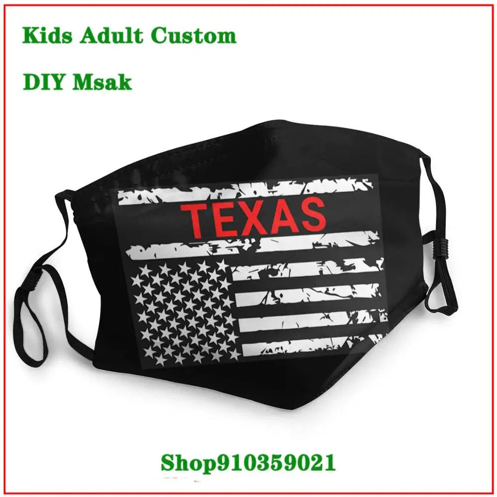 Роскошная брендовая смываемая маска pm2.5 Texas Bad Ass USA Flag 3 masque adulte lavable mascara protectora facial